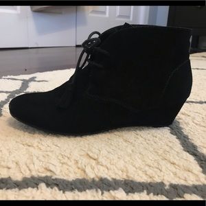 Black Wedge Booties
